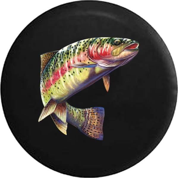 Tire Cover PRO Rainbow Trout Leaped out of Lake Fish Fishing RV Camper Spare  Tire Cover-BLACK-CUSTOM SIZE/COLOR/INK – TireCoverPro