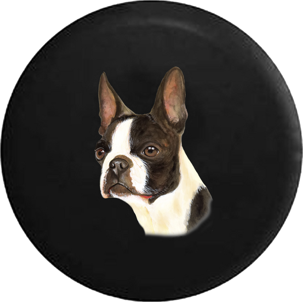 Boston Terrier with Flowers (any color) Spare Tire shops Cover for any Vehicle, Make, Model and Size