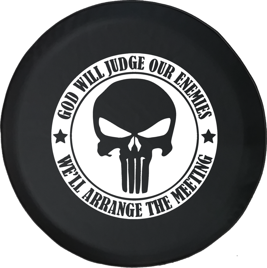 Jeep Wrangler Tire Cover With God Will Judge Enemies (Wrangler JK, TJ, YJ)