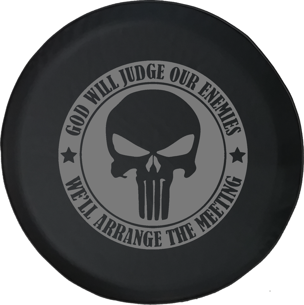 Jeep Wrangler Tire Cover With God Will Judge Enemies (Wrangler JK, TJ, YJ)