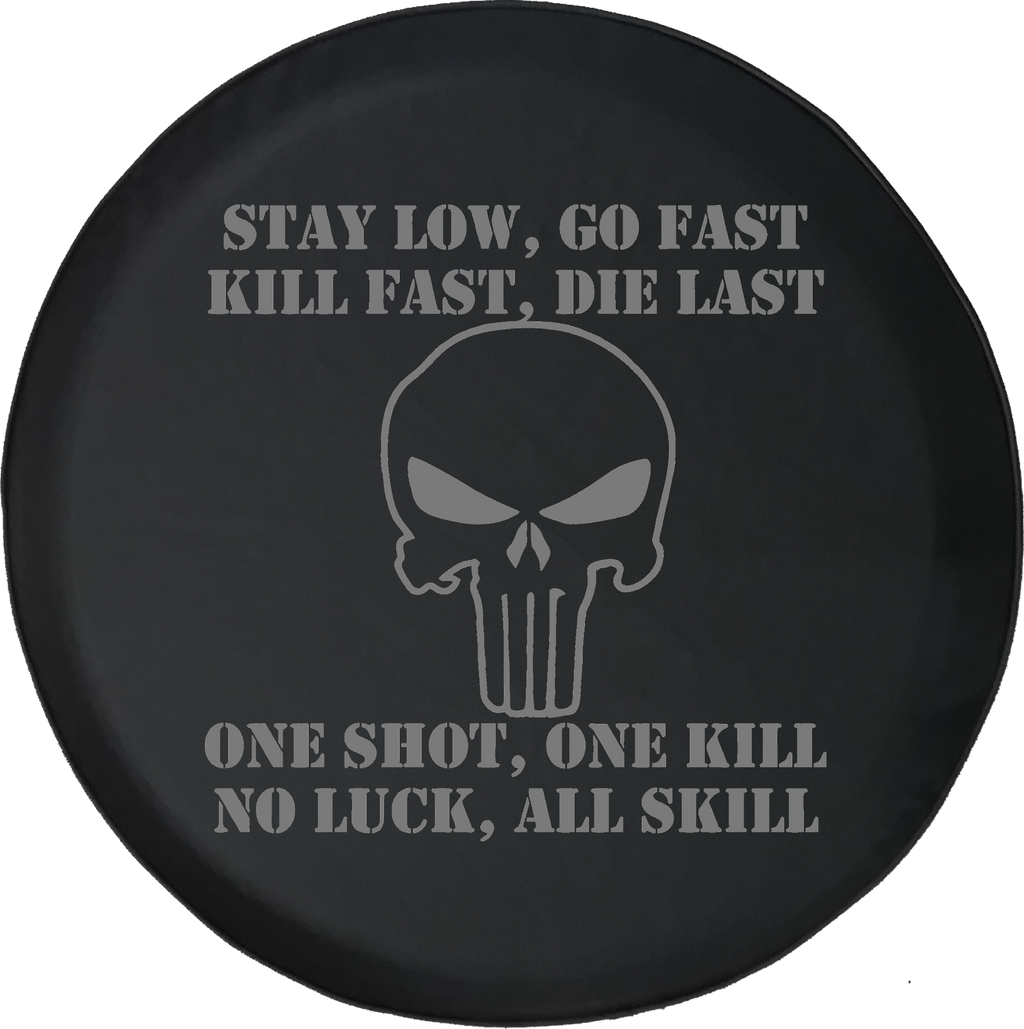 Jeep Wrangler Spare Tire Cover With Stay Low Go Fast (Wrangler JK, TJ, YJ) - TireCoverPro 