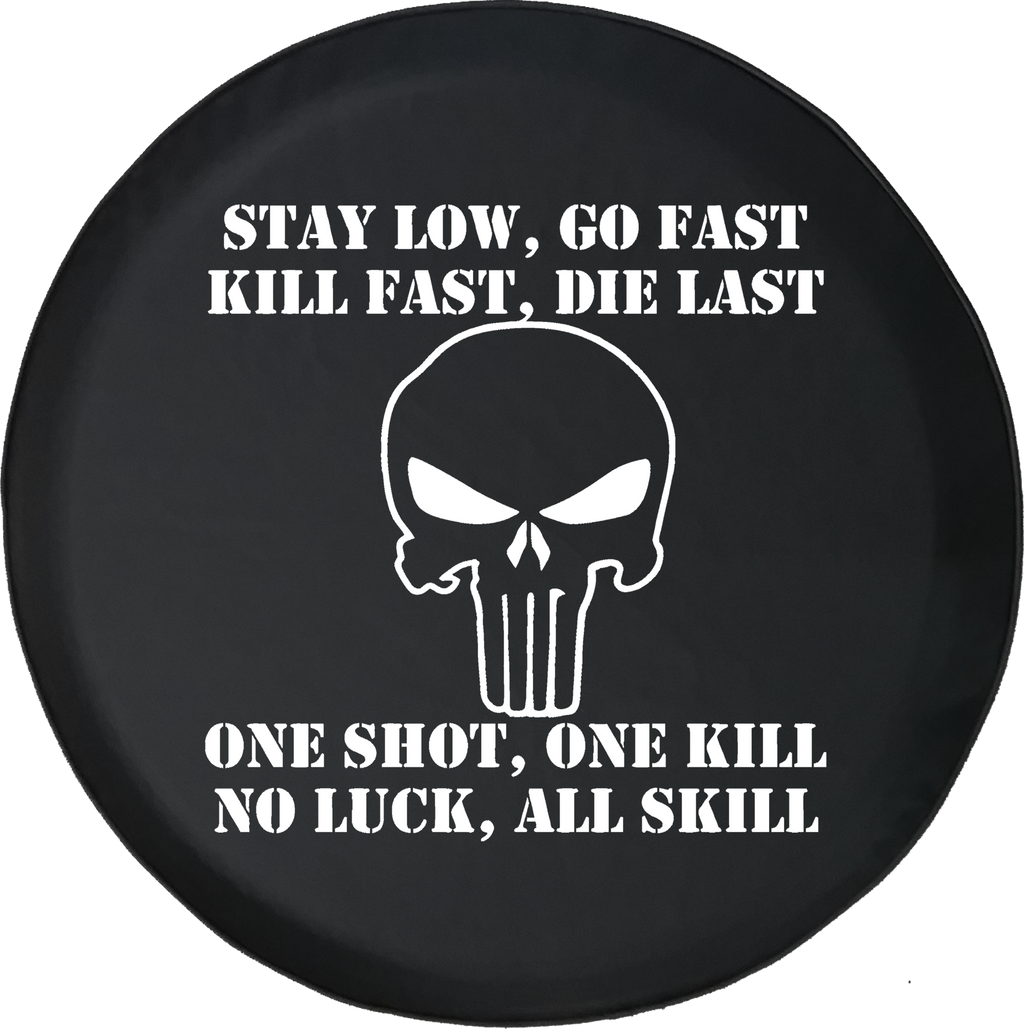 Jeep Wrangler Spare Tire Cover With Stay Low Go Fast (Wrangler JK, TJ, YJ) - TireCoverPro 