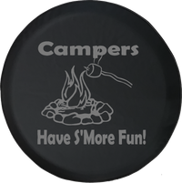 Campers Have S'more Fun Camping Travel Trailer Campfire Offroad Jeep RV Camper Spare Tire Cover J277 - TireCoverPro 