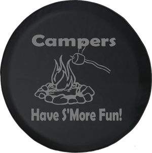 Campers Have S'more Fun Camping Travel Trailer Campfire Offroad Jeep RV Camper Spare Tire Cover J277 - TireCoverPro 