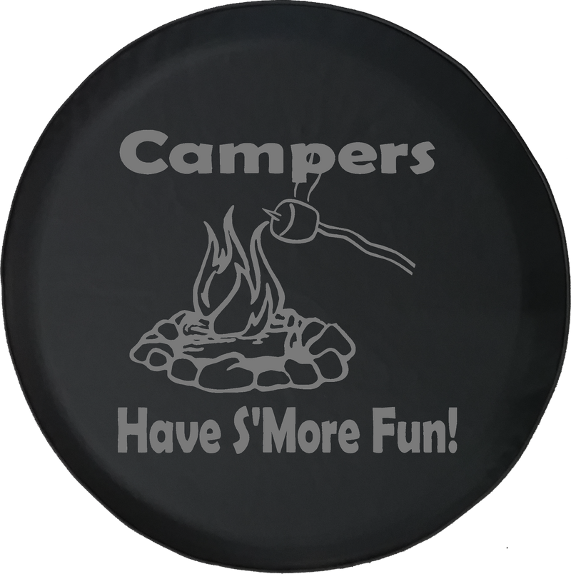 Campers Have S'more Fun Camping Travel Trailer Campfire Offroad Jeep RV Camper Spare Tire Cover J277 - TireCoverPro 