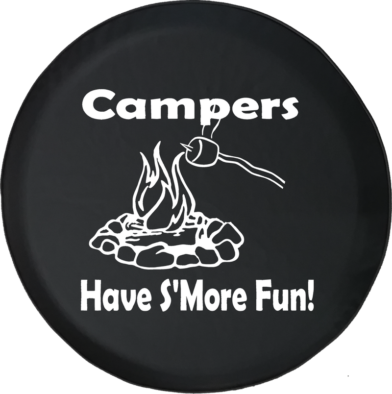 Campers Have S'more Fun Camping Travel Trailer Campfire Offroad Jeep RV Camper Spare Tire Cover J277 - TireCoverPro 