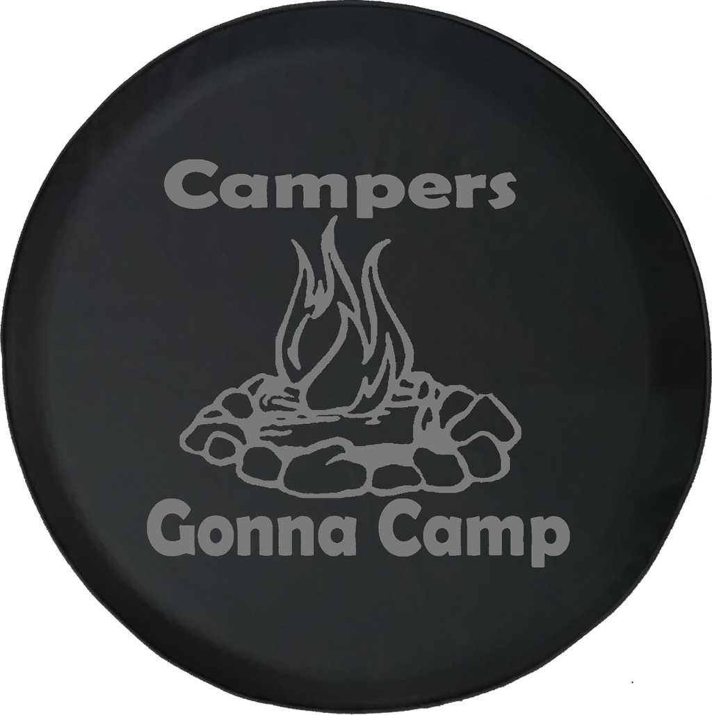 Jeep Wrangler Tire Cover With Campers Gonna Camp Print (Wrangler JK, TJ, YJ) - TireCoverPro 