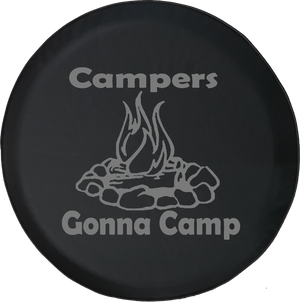 Jeep Wrangler Tire Cover With Campers Gonna Camp Print (Wrangler JK, TJ, YJ) - TireCoverPro 