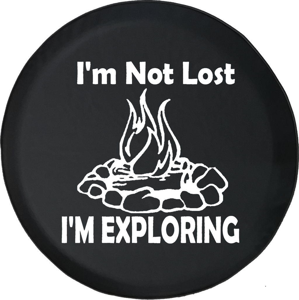 I'm Not Lost I'm Exploring RV Outdoors Hunting Fishing Offroad Jeep RV Camper Spare Tire Cover J284 - TireCoverPro 