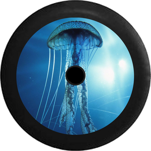 Jeep Wrangler JL Backup Camera Jellyfish Sea Life Ocean Scene Jeep Camper Spare Tire Cover 35 inch R144