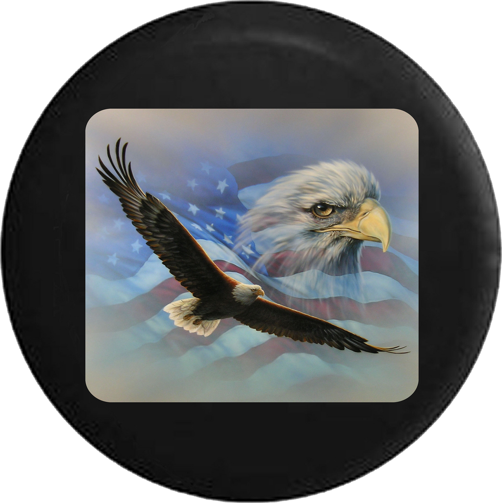 Jeep Wrangler Tire Cover With Soaring American Eagle (Wrangler JK, TJ, YJ) - TireCoverPro 