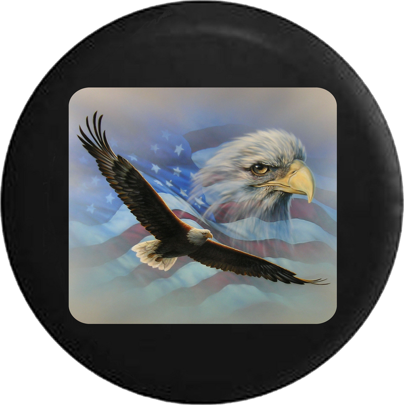 Jeep Wrangler Tire Cover With Soaring American Eagle (Wrangler JK, TJ, YJ) - TireCoverPro 