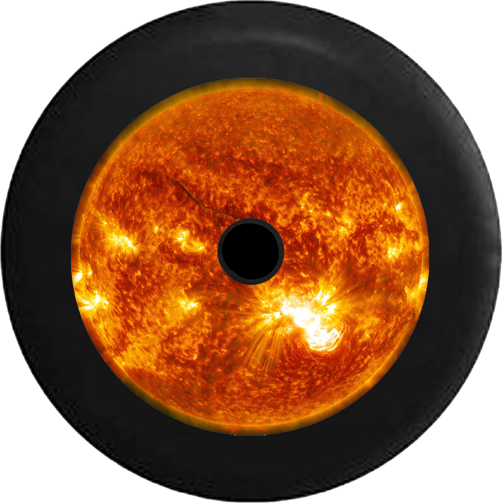 Jeep Wrangler JL Backup Camera Close up of the Sun with Solar Flares Jeep Camper Spare Tire Cover 35 inch R172