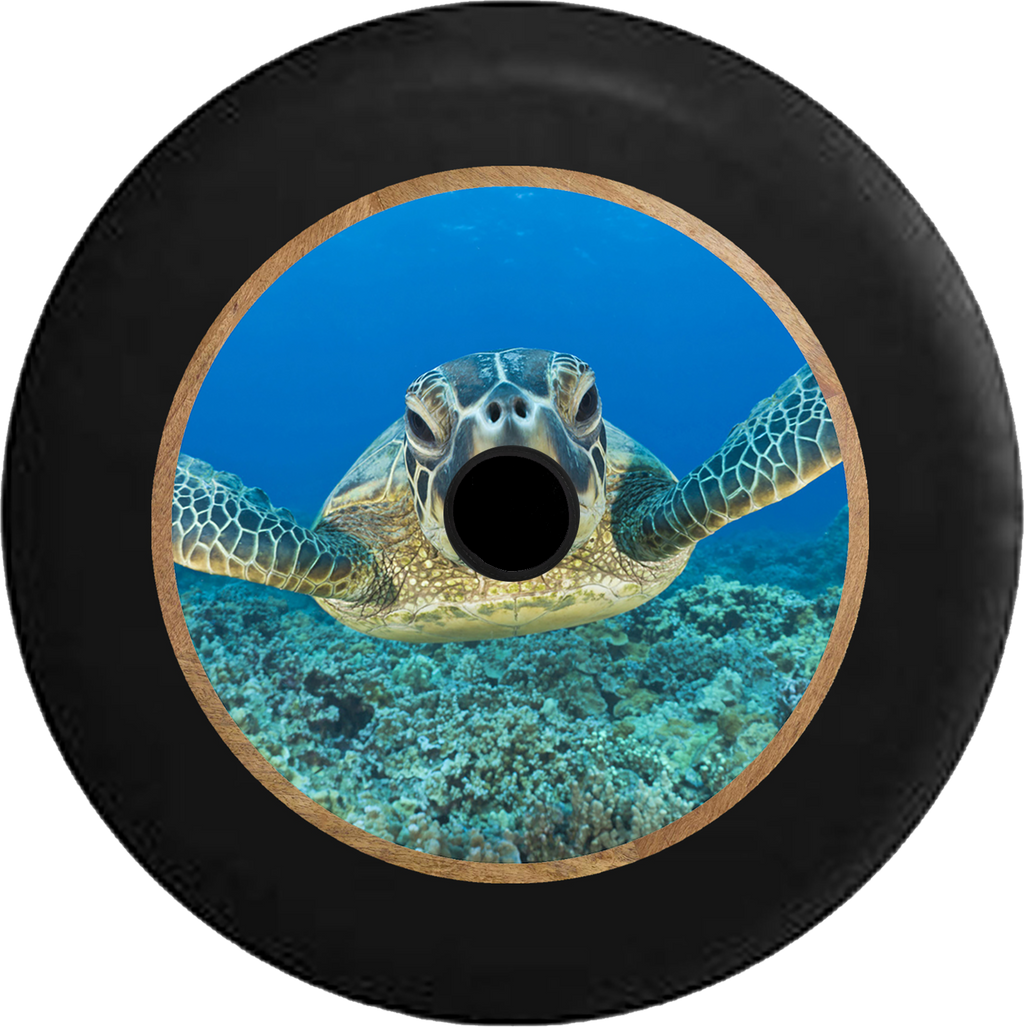 Jeep Wrangler JL Backup Camera Sea Turtle in the Carribean Swimming Jeep Camper Spare Tire Cover 35 inch R313