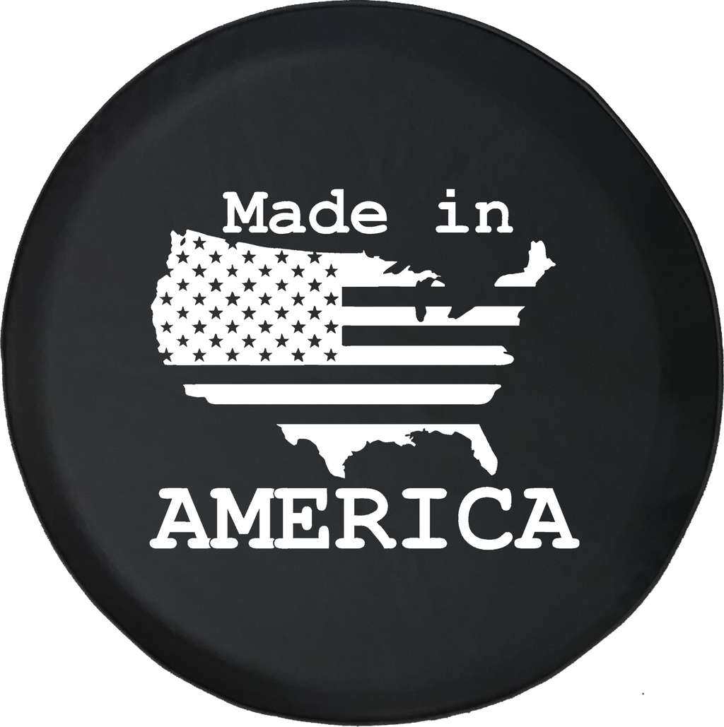 US United States Flag Made In America Offroad Jeep RV Camper Spare Tire Cover S224