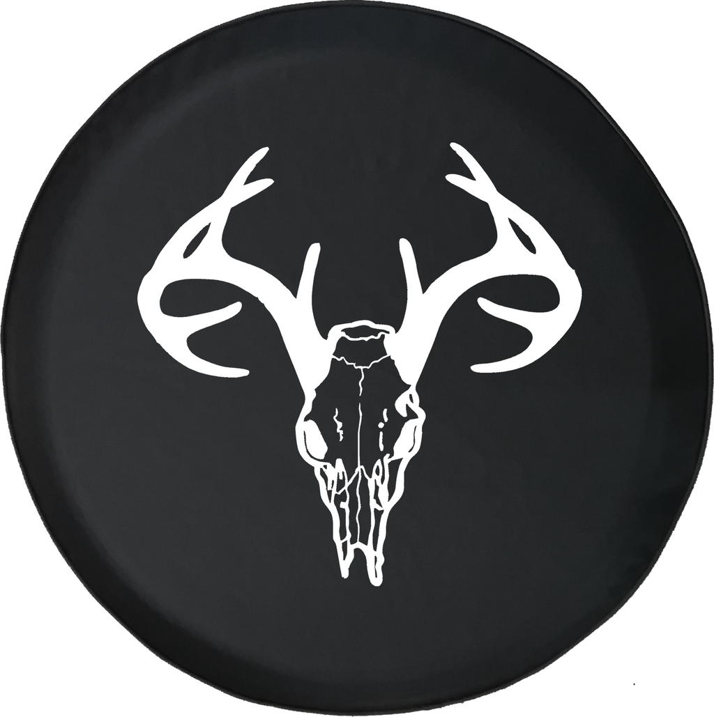 Deer Skull Antlers Hunting Archery Bone Collector Offroad Jeep RV Camper Spare Tire Cover S259