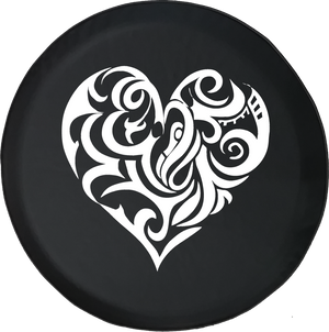 Jeep Wrangler Tire Cover With Artistic Heart (Wrangler JK, TJ, YJ)