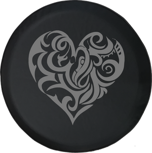 Jeep Wrangler Tire Cover With Artistic Heart (Wrangler JK, TJ, YJ)