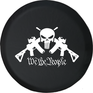 We the People AR15 Punisher Skull Tactical Gun Rights NRA OE Offroad Jeep RV Camper Spare Tire Cover S418