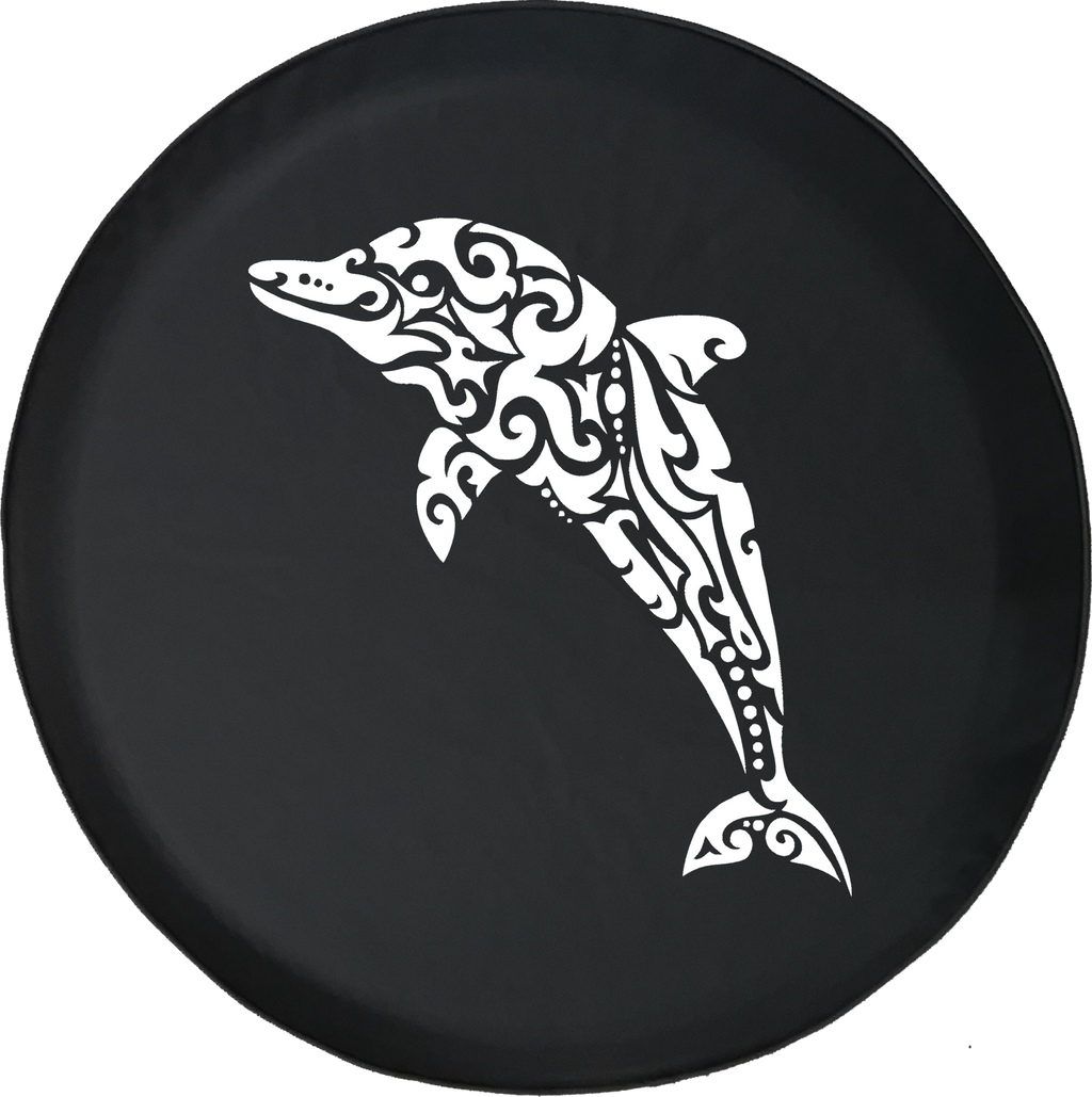 Jeep Wrangler Spare Tire Cover With Dolphin Print (Wrangler JK, TJ, YJ)