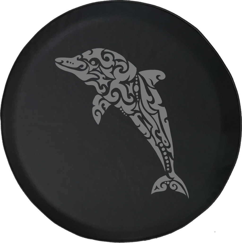 Jeep Wrangler Spare Tire Cover With Dolphin Print (Wrangler JK, TJ, YJ)