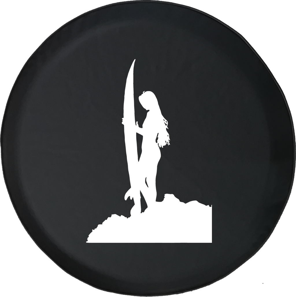 Jeep Wrangler Spare Tire Cover With Surfing Girl (Wrangler JK, TJ, YJ)