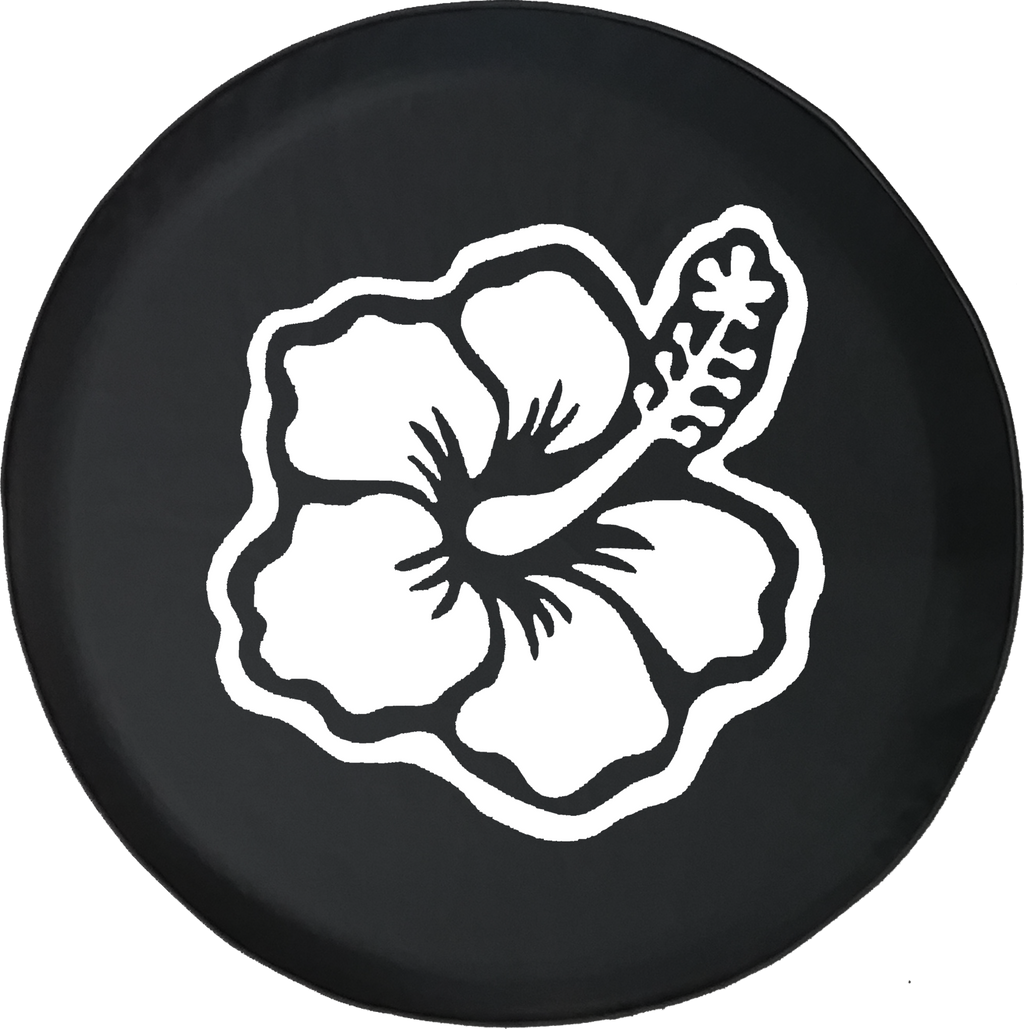 Hibiscus Hawaiian Tropical Flower Offroad Jeep RV Camper Spare Tire Cover T161