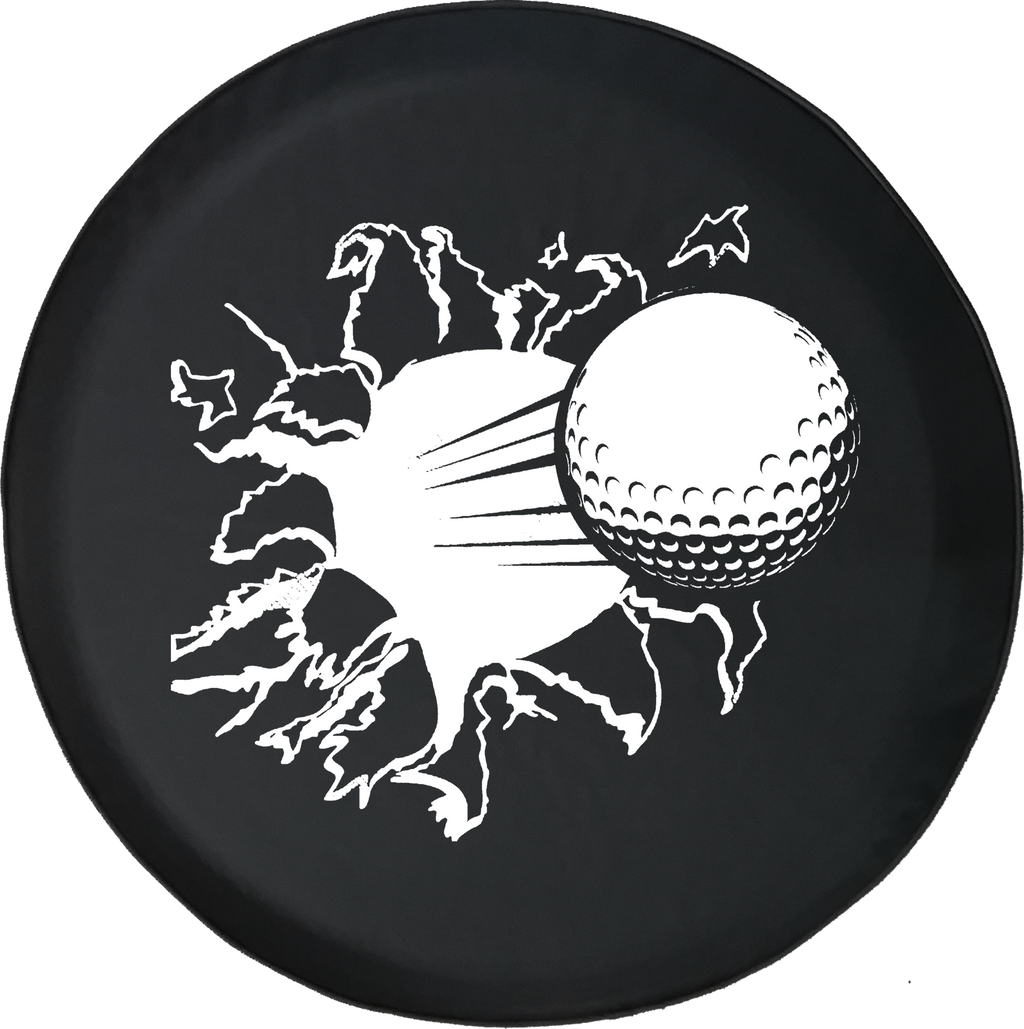 Golf Ball Ripping Through Trailer Offroad Jeep RV Camper Spare Tire Cover T163