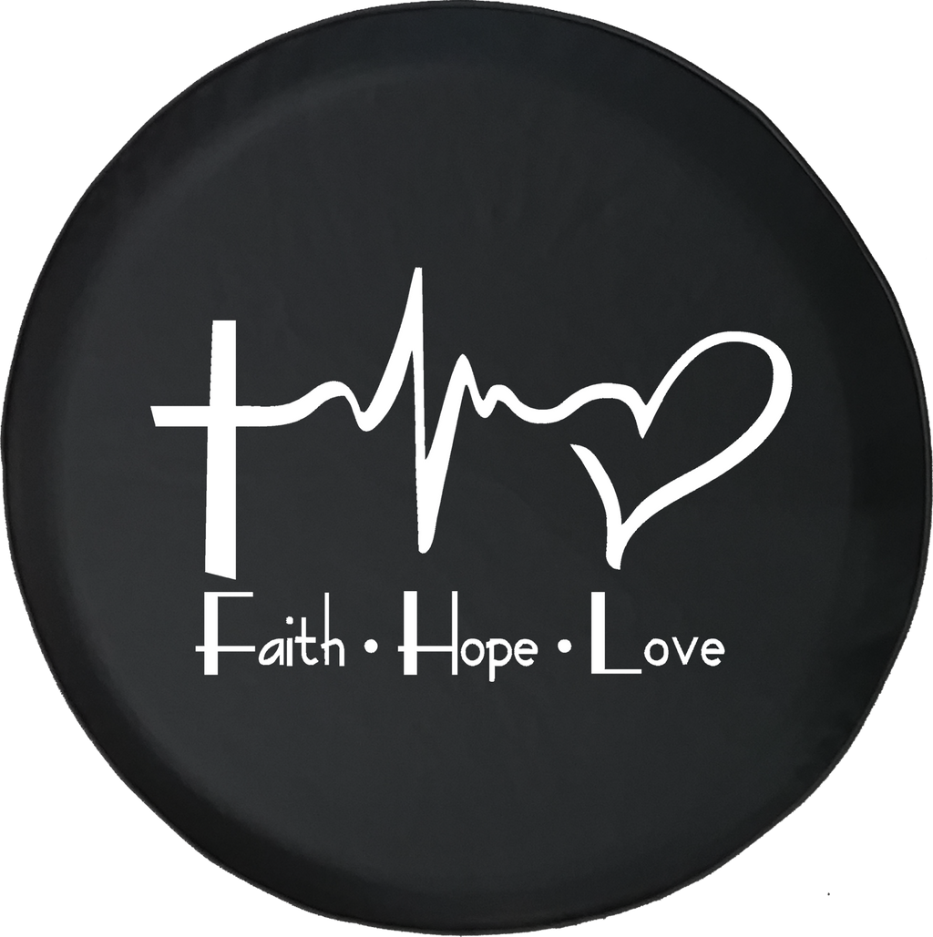 Faith Hope Love Cross Heart EKG Jesus Religious 