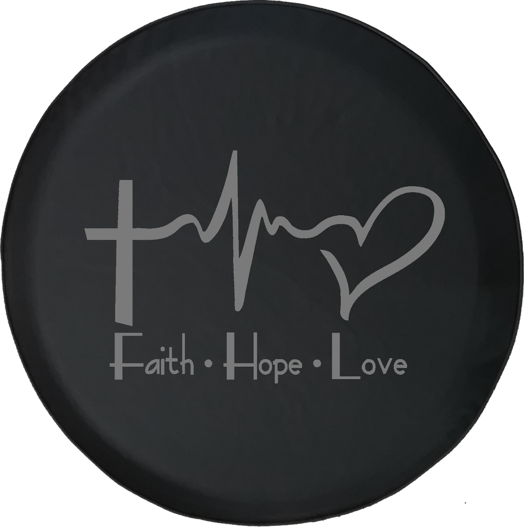 Faith Hope Love Cross Heart EKG Jesus Religious 