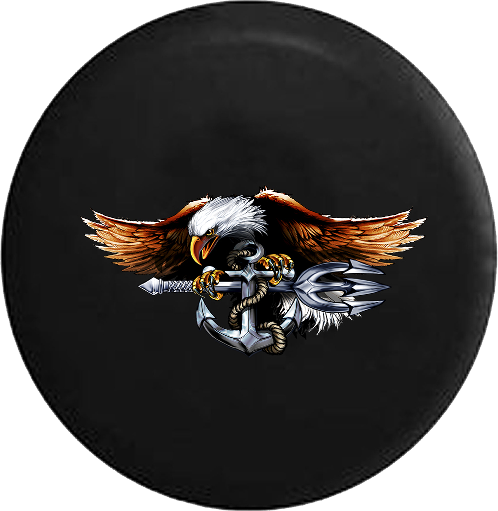 US Navy Seals American Eagle with Silver Anchor RV Camper Spare Tire Cover-35 inch