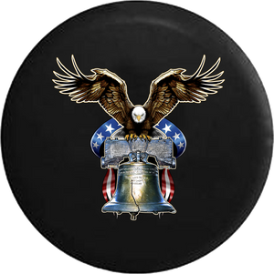 Liberty Bell in the Talons of Soaring American Eagle RV Camper Spare Tire Cover-35 inch