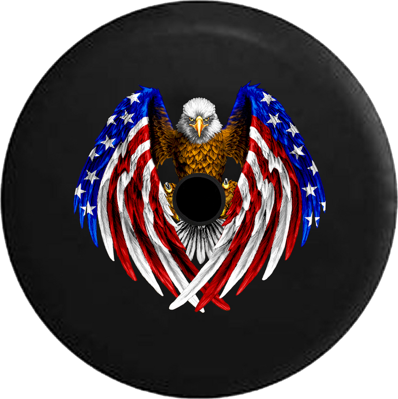 Tire Cover PRO American Bald Eagle in Red, White,  Blue Talons RV Camper Spare  Tire Cover-BLACK-CUSTOM SIZE/COLOR/INK – TireCoverPro