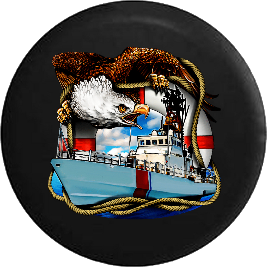 Jeep Wrangler Spare Tire Cover With US Coast Guard (Wrangler JK, TJ, YJ)