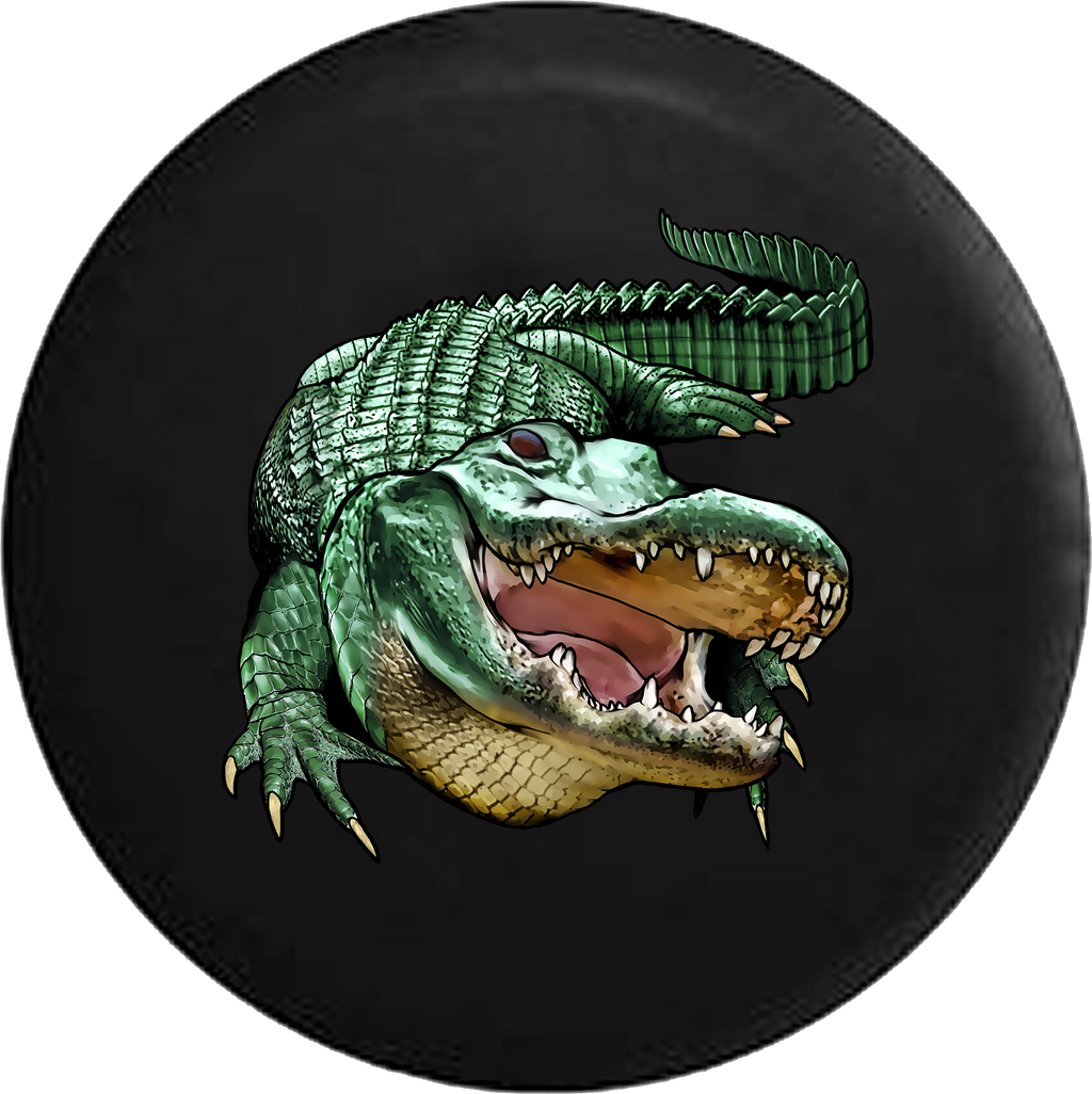 Green Alligator Crocodile Swamp Life RV Camper Spare Tire Cover-35 inch