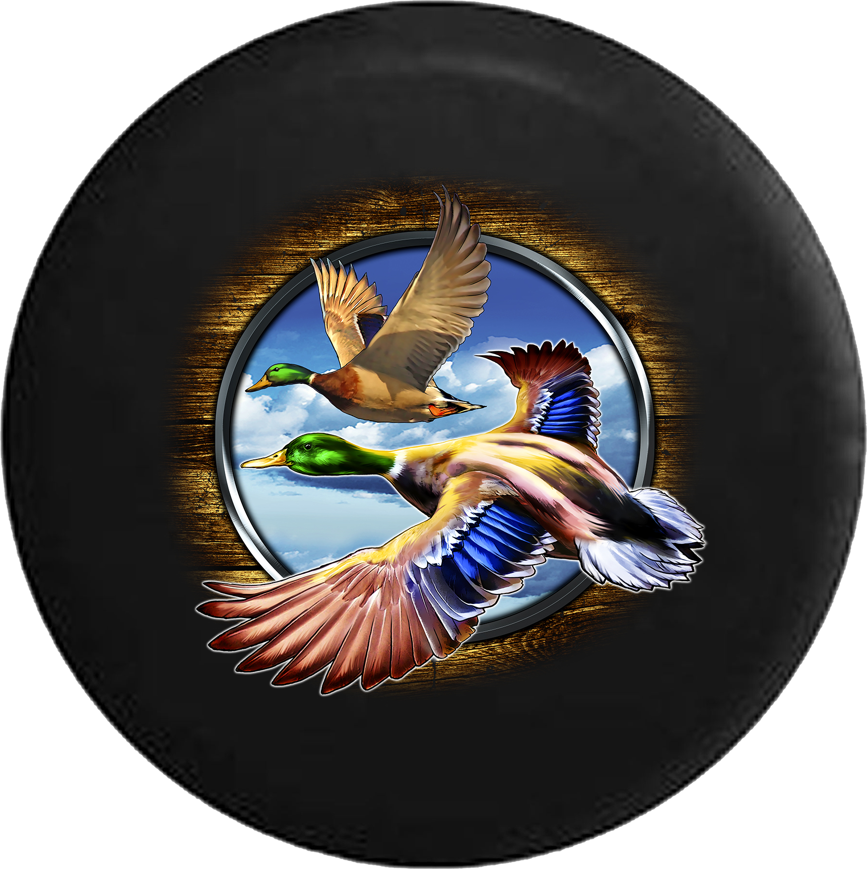 Tire Cover PRO Mallard Duck Hunting Wooden Frame RV Camper Spare Tire  Cover-BLACK-CUSTOM SIZE/COLOR/INK – TireCoverPro