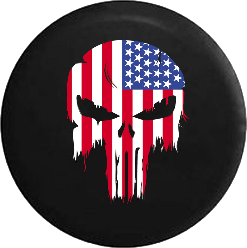 Tire Cover PRO Tattered American Flag Punisher Skull RV Camper Spare Tire  Cover-BLACK-CUSTOM SIZE/COLOR/INK – TireCoverPro
