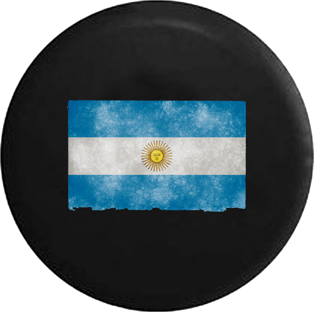 Distressed Argentina Flag RV Camper Spare Tire Cover-35 inch