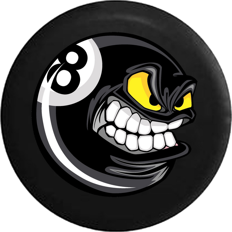 Cartoon Angry Poolball Billiards 8 Ball  