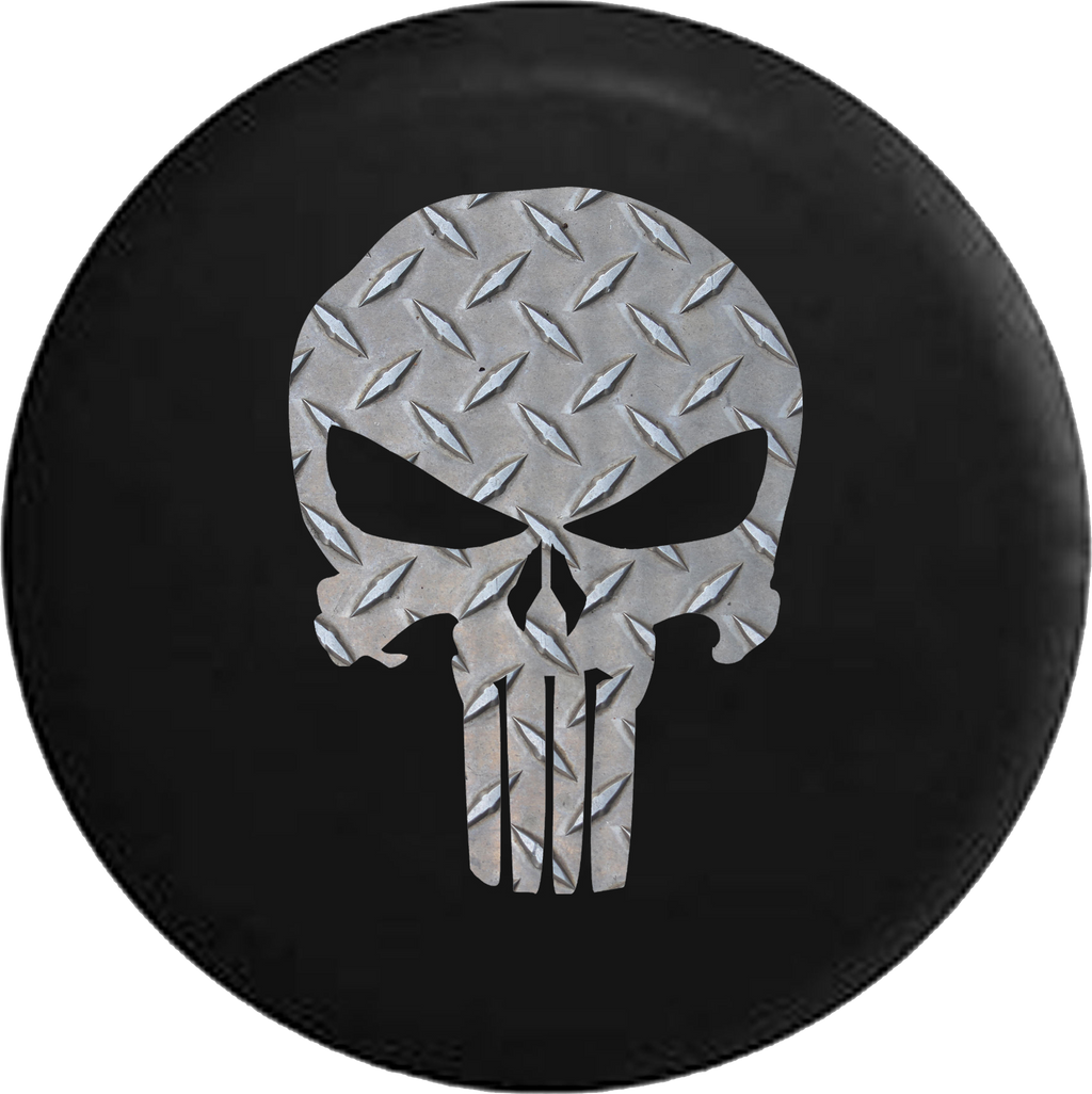 Steel Diamond Plate American Patriot Punisher Skull 