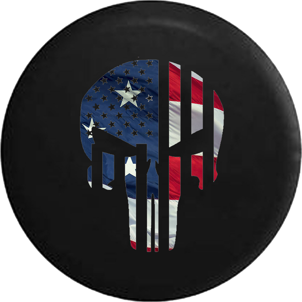 Tactical American Waving Flag Patriot Skull  