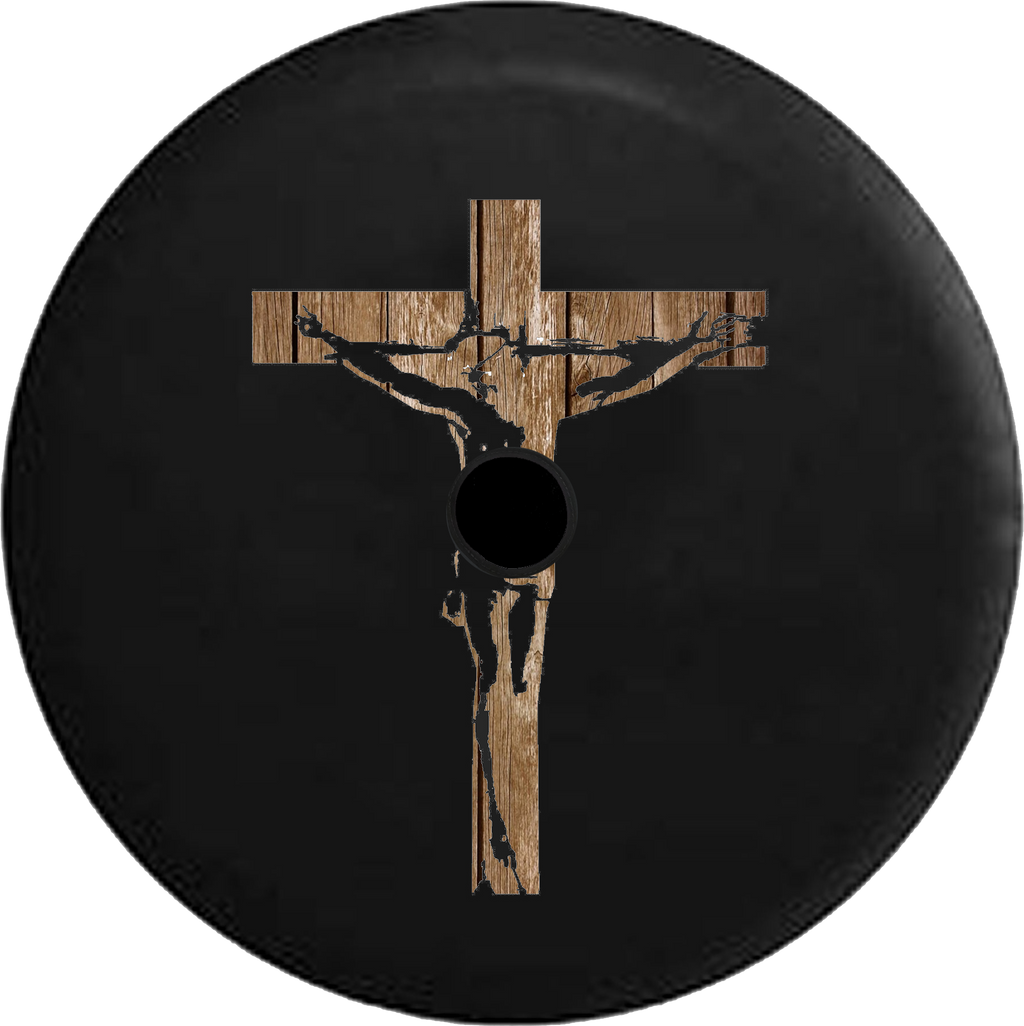 Jeep Wrangler JL Backup Camera Day Jesus on Cross Holy Spirit Smoke RV Camper Spare Tire Cover-35 inch