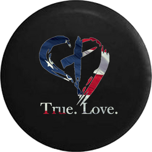 True Love Christian Cross in Heart God American Flag  