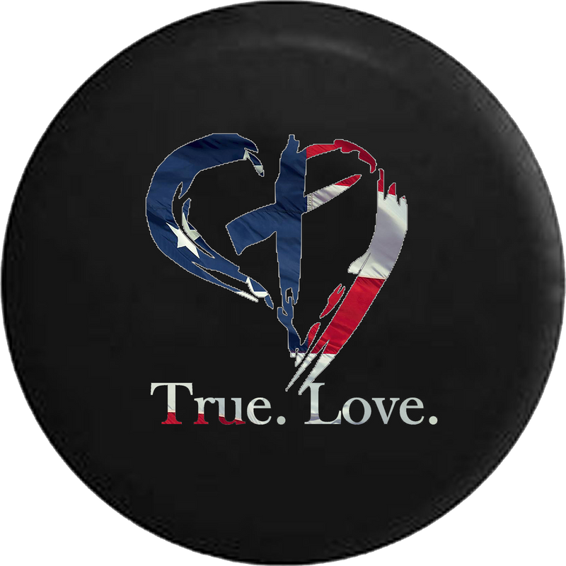 True Love Christian Cross in Heart God American Flag  