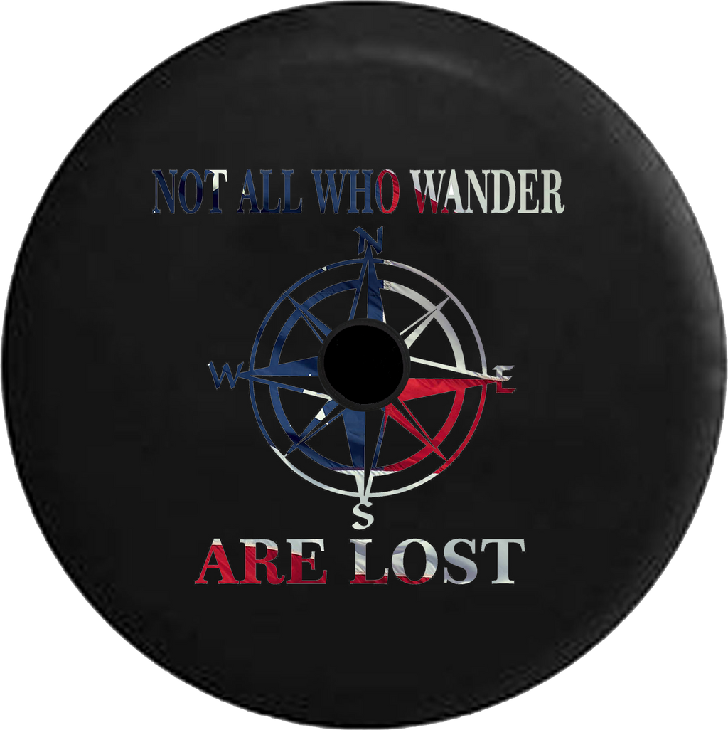 Jeep Wrangler JL Backup Camera Day Not All Who Wander Distressed Barn Wood RV Camper Spare Tire Cover-35 inch