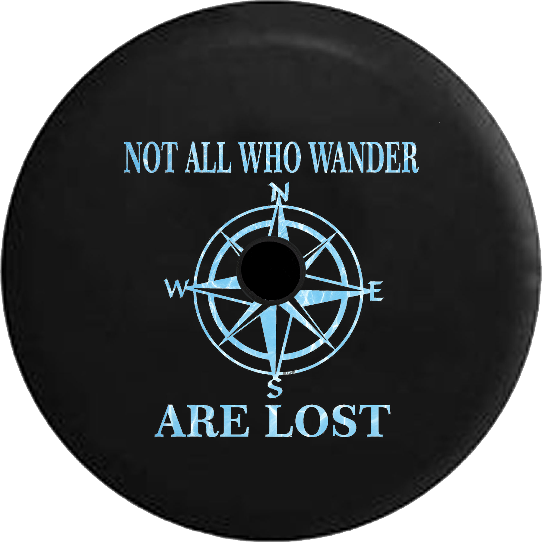 Tire Cover PRO Not All Who Wander Ocean Water Reflection Spare Tire Cover- BLACK-CUSTOM SIZE/COLOR/INK – TireCoverPro