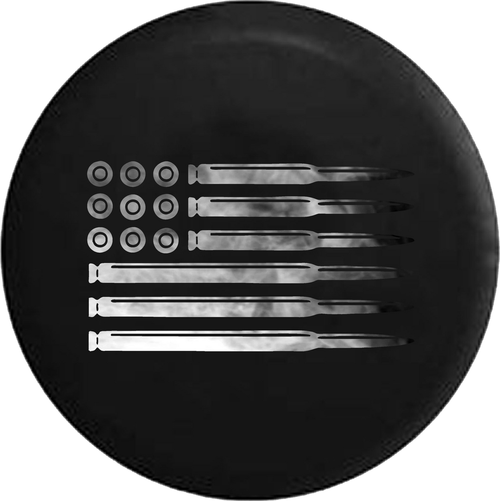 Rifle Pistol Bullets Rounds American Flag 2A Gun Smoke 