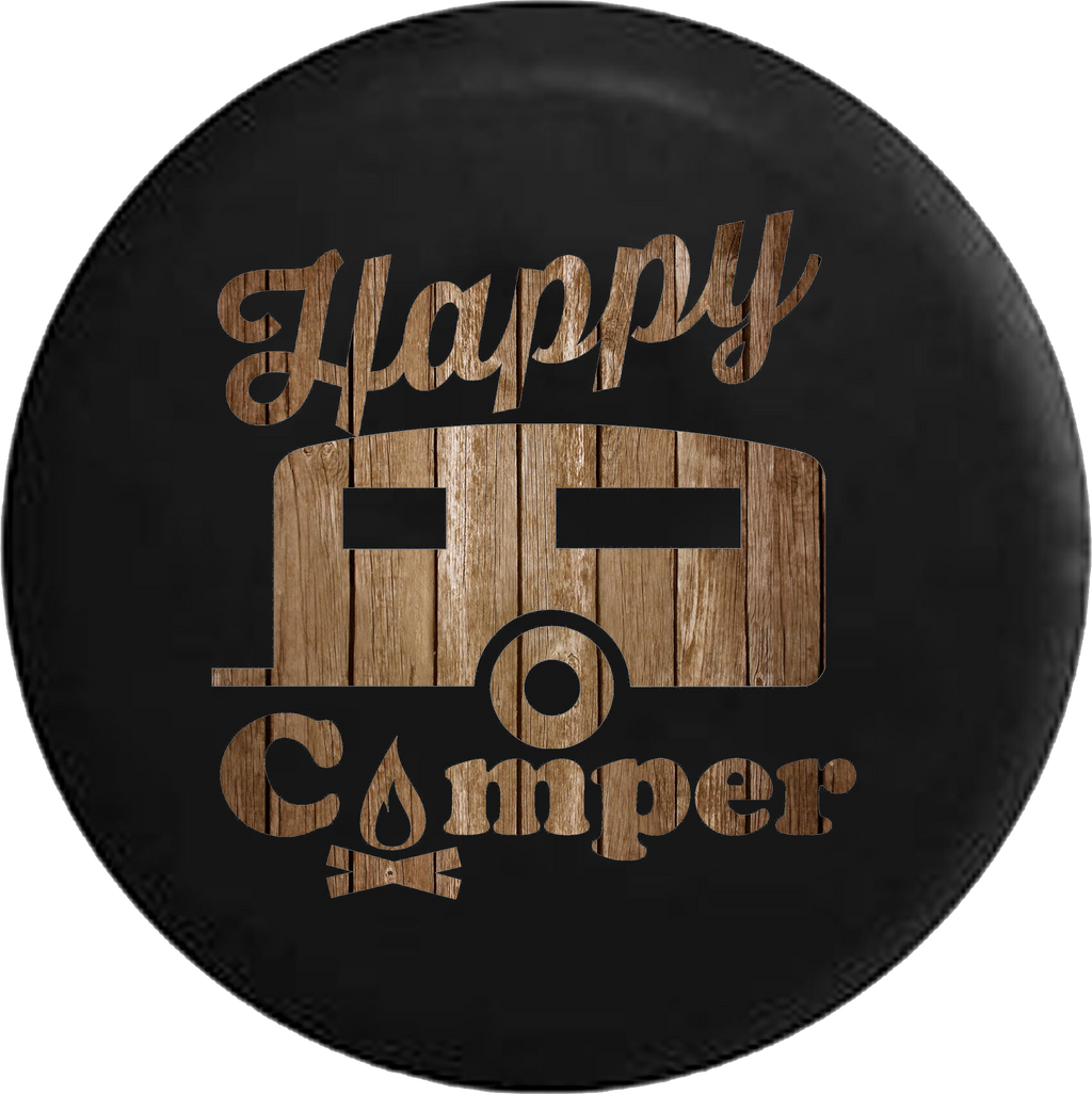 Happy Camper Campfire Distressed Wood 