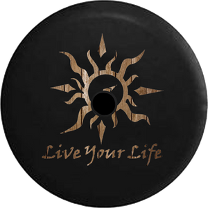 Jeep Wrangler JL Backup Camera Day Live Your Life Tribal Sun Compass Water Sealife RV Camper Spare Tire Cover-35 inch