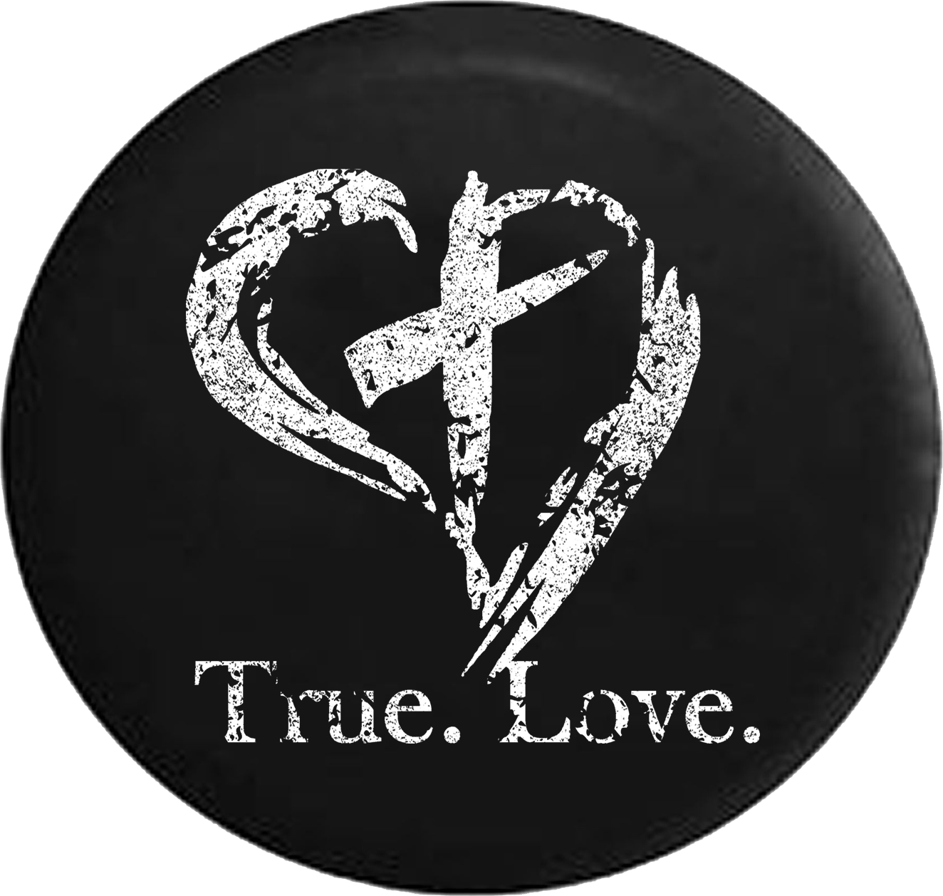 Tire Cover PRO Distressed True. Love. Christian Jesus Heart Cross  Religious Jeep Camper Spare Tire Cover J215 Custom Size – TireCoverPro